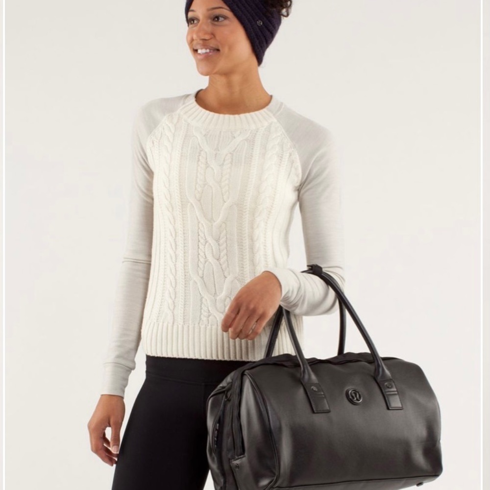 Lululemon St Moritz Cable Knit Wool French Sweater